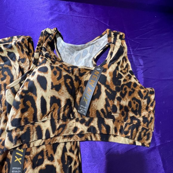 NEW  📌New Mix Buttery Smooth Predator Leopard Leggings and Bra Set L/XL - Picture 4 of 14